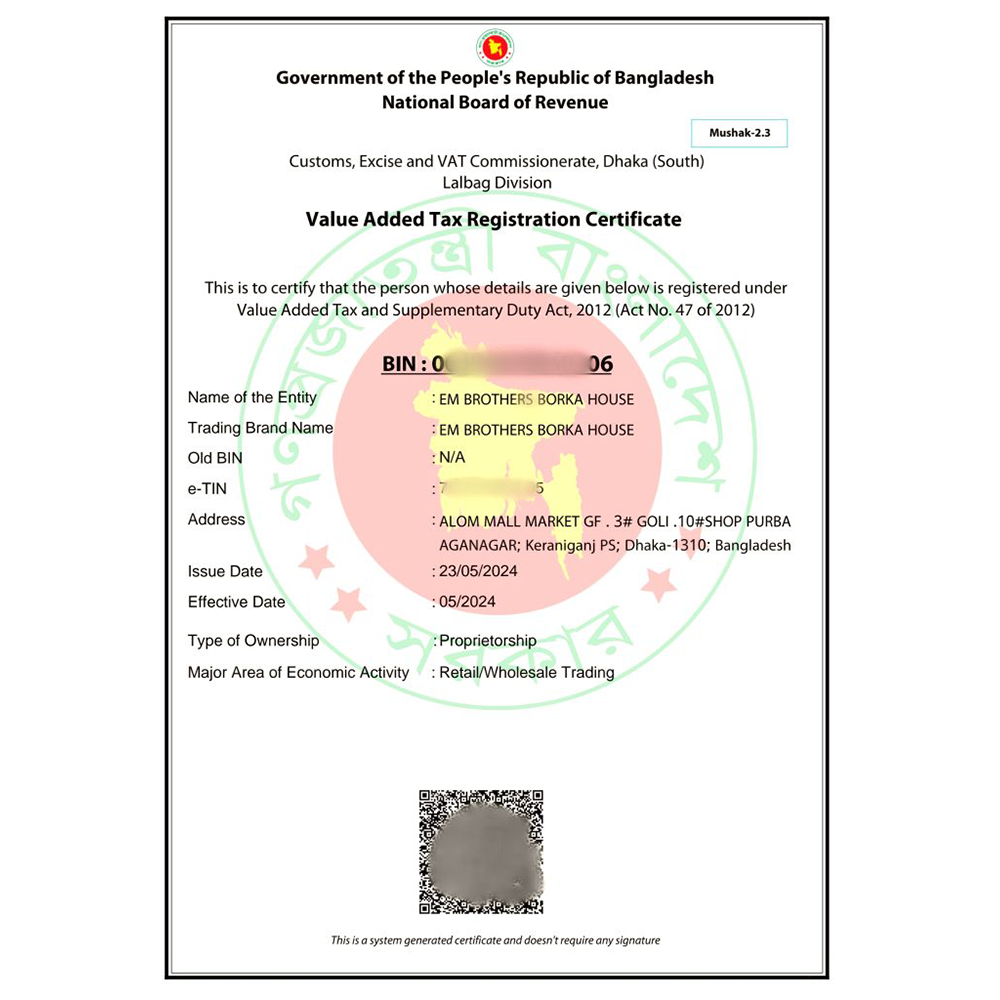 VAT Certificate